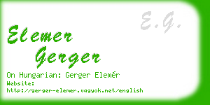 elemer gerger business card